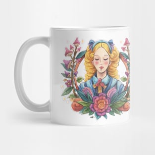 Alice In Wonderland Art Deco Watercolour Mug